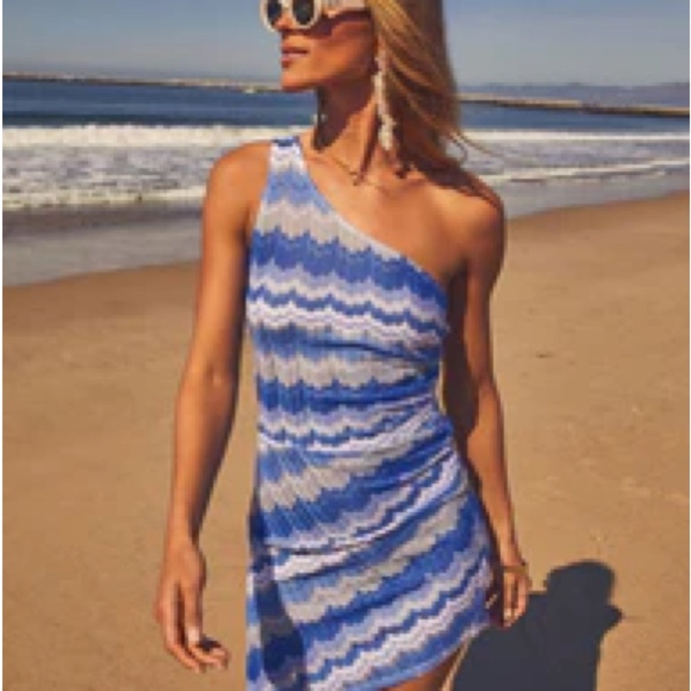 Vici Ocean Wave One-Shoulder Dress